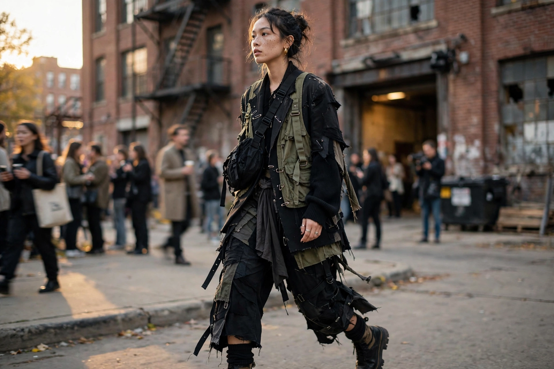 Chicago street style outside a fashion week venue