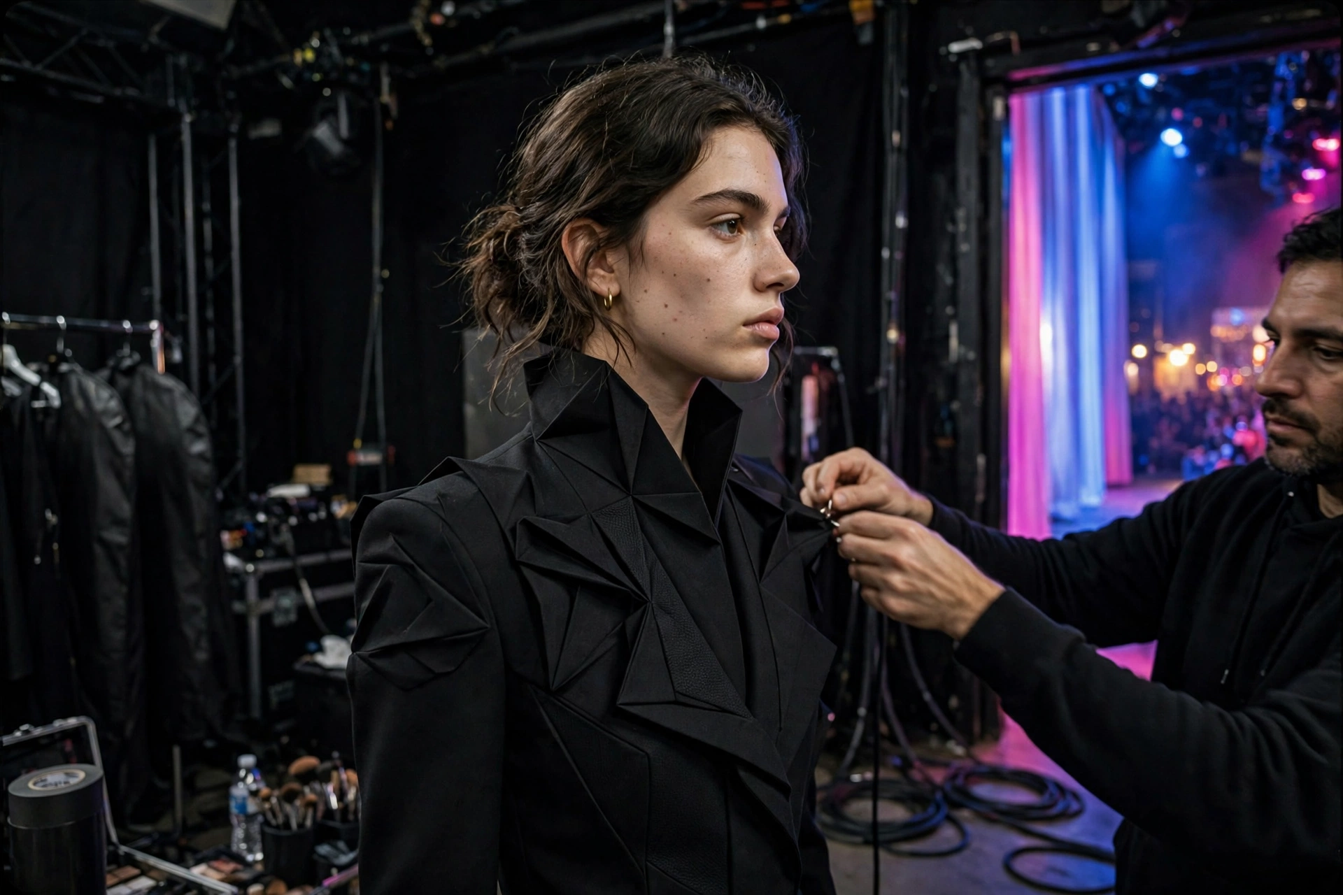 Backstage at Los Angeles Fashion Week in West Hollywood