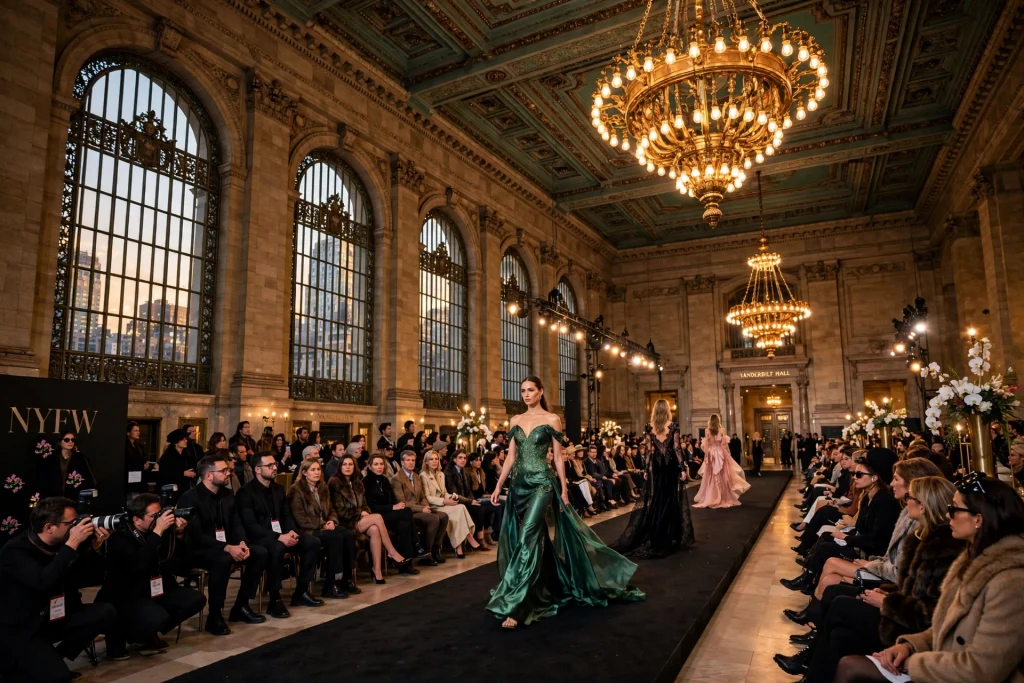 Consuelo Vanderbilt Costin and Michaela Seewald at the Vanderbilt & Seewald Global Studio NYFW debut in Grand Central Terminal's Vanderbilt Hall